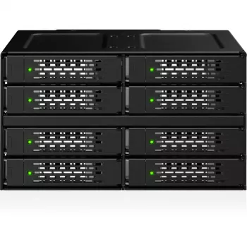 ICY DOCK ToughArmor MB508V5P-B Módulo backplane de acero completo 8 bahías 2,5 pulgadas U.2/U.3 NVMe SSD/HDD