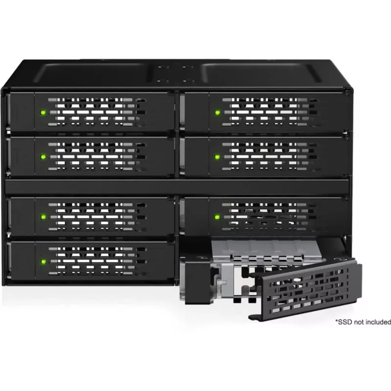 ICY DOCK ToughArmor MB508V5P-B Módulo backplane de acero completo 8 bahías 2,5 pulgadas U.2/U.3 NVMe SSD/HDD