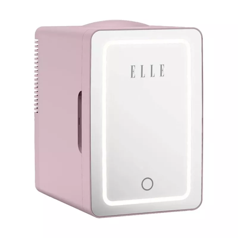 ELLE Home ESDAF01PUEU mininevera con espejo de maquillaje LED 6L lila