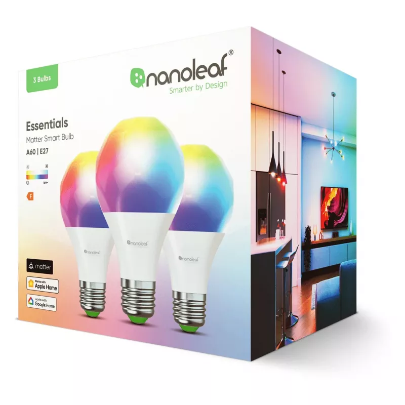 Nanoleaf NF080B02-3A19E lámpara LED inteligente E27 8,5W 1100lm RGBW Matter Thread