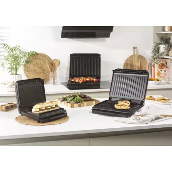 Salter EK6236VDE ActiGrill Everyday parrilla eléctrica, 1000 W, antiadherente, negra/plateada