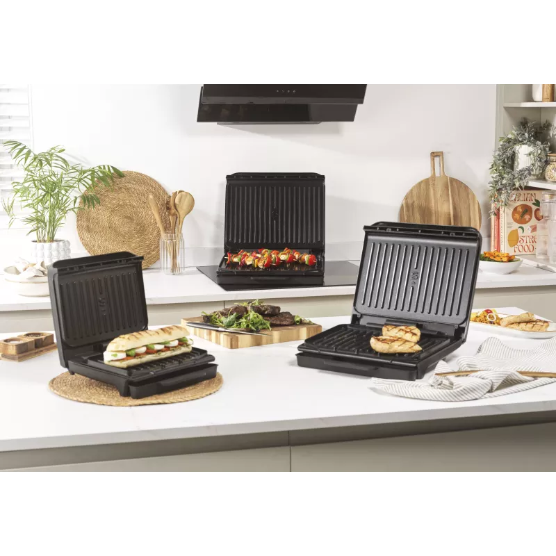 Salter EK6236VDE ActiGrill Everyday parrilla eléctrica, 1000 W, antiadherente, negra/plateada