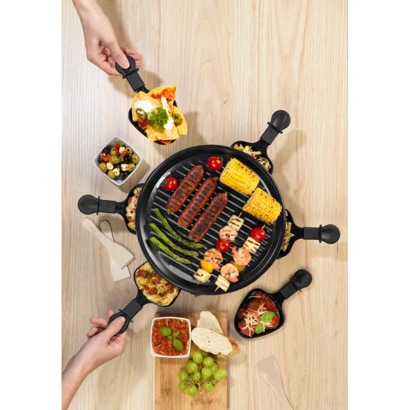 Giles & Posner EK4511GV2VDE Grill raclette de mesa 1200 W 8 personas negro/plateado