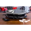 Giles & Posner EK1872GV2VDE Grill raclette de mesa con piedra - 1200W, para 8 personas, negro/gris