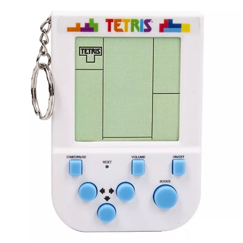 FIZZ CREATIONS llavero mini consola retro con 23 juegos - regalo arcade Tetris