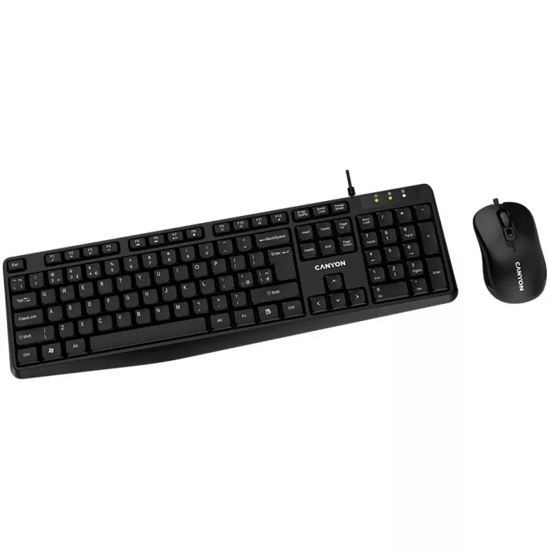 CANYON SET-1 conjunto de teclado y ratón con cable EN negro