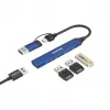CANYON DS-02 Hub 4 en 1 USB-A/C Azul
