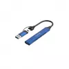 CANYON DS-02 Hub 4 en 1 USB-A/C Azul
