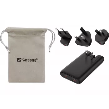 SANDBERG cargador de viaje 4en1 65W negro