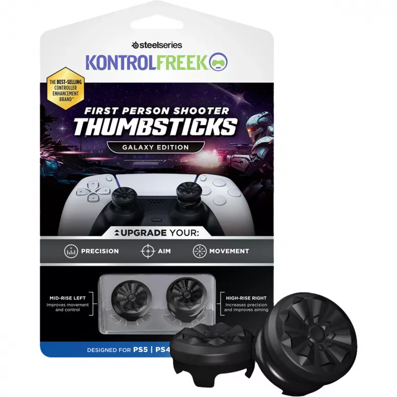 SteelSeries KontrolFreek FPS Performance Thumbsticks Galaxy Edition (Negro, 2 uds., para mando PlayStation 5/4)