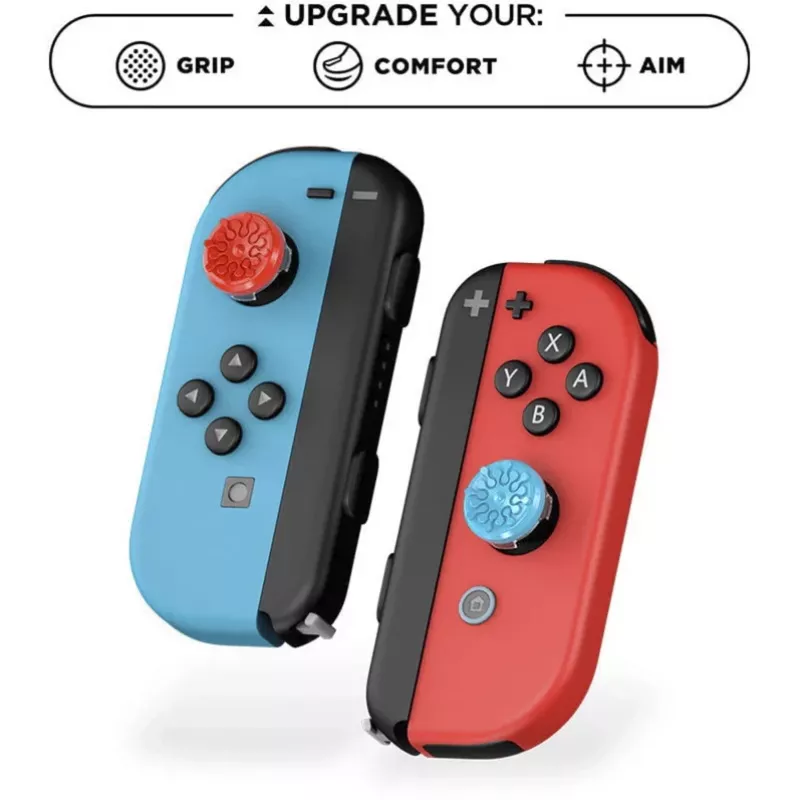 SteelSeries KontrolFreek Performance Thumbsticks Splash (Rojo/Azul, 2 uds., para Nintendo Switch Joy-Cons y Nintendo Switch Lite)