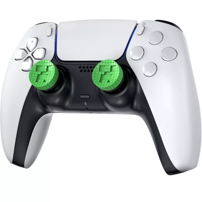SteelSeries KontrolFreek Minecraft Performance Thumbsticks Creeper Edition (Verde/Negro, 2 uds., para mando PlayStation 5/4)