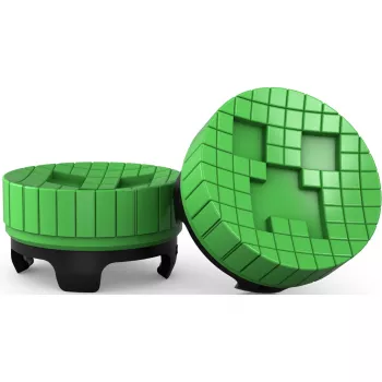 SteelSeries KontrolFreek Minecraft Performance Thumbsticks Creeper Edition (Verde/Negro, 2 uds., para mando PlayStation 5/4)
