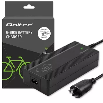 Qoltec cargador rápido para bicicleta eléctrica y patinete eléctrico 36V | 42V | 4A | conector Bosch + cable de alimentación