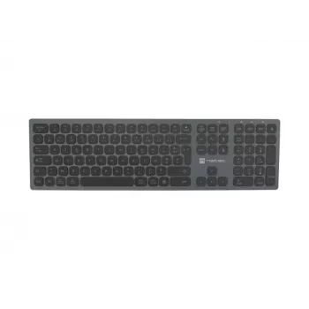 NATEC NKL-1976 Dolphin FR Teclado inalámbrico Bluetooth 5.0 + 2,4 GHz X-Scissors aluminio fino - Distribución francesa AZERTY - Gris espacial