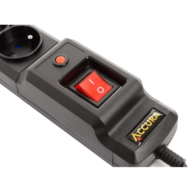 Accura Premium Crux Regleta de enchufes con protección contra sobretensiones 6 tomas 3,0 m negro