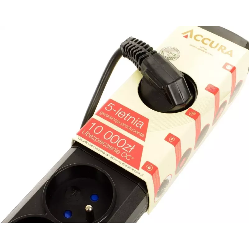 Accura Premium Crux Regleta de enchufes con protección contra sobretensiones 6 tomas 3,0 m negro