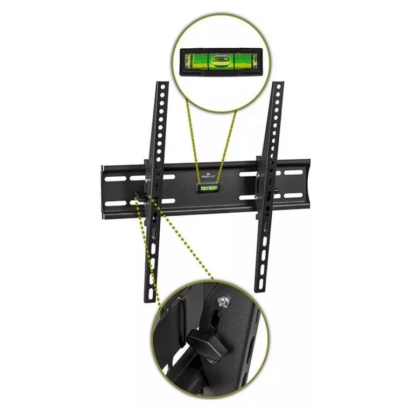 KINGMOUNT KG-1004 Soporte de pared inclinable para TV para pantallas de 23-65 inch, VESA 100x100 a 400x400, hasta 45 kg