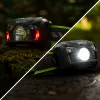 VAYOX VA0020 Linterna frontal con batería, 170 lm, sensor de movimiento, 1200 mAh, USB-C, IP66, negra