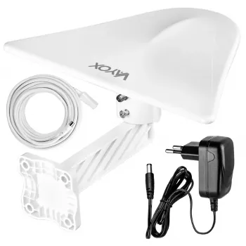 VAYOX DigiActiv Antena exterior DVB-T/T2 4G LTE VHF UHF VA0022 blanca