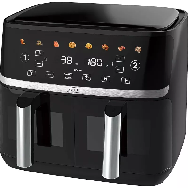 Kernau KSAF 1017 EB Duo 10.2 L Freidora de aire negra de doble cesta