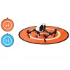 SUNNYLIFE Plataforma de aterrizaje para dron 75cm Naranja/Azul Nylon impermeable de doble cara plegable con bolsa de transporte y piquetas