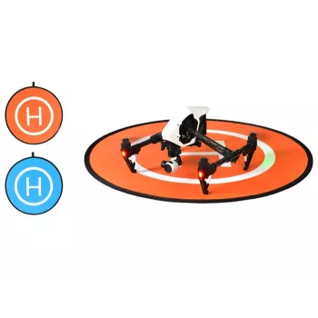 SUNNYLIFE Plataforma de aterrizaje para dron 75cm Naranja/Azul Nylon impermeable de doble cara plegable con bolsa de transporte y piquetas