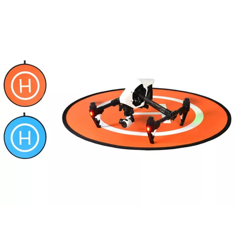 SUNNYLIFE Plataforma de aterrizaje para dron 75cm Naranja/Azul Nylon impermeable de doble cara plegable con bolsa de transporte y piquetas