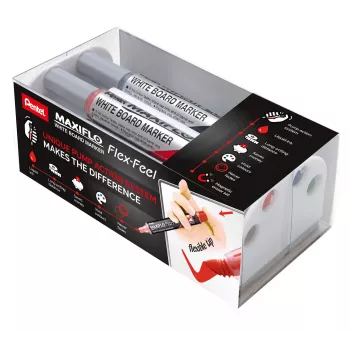 Set de rotuladores para pizarra blanca Pentel Maxiflo Flex-Feel, colores surtidos, 2,0 - 5,0 mm, 4 uds.