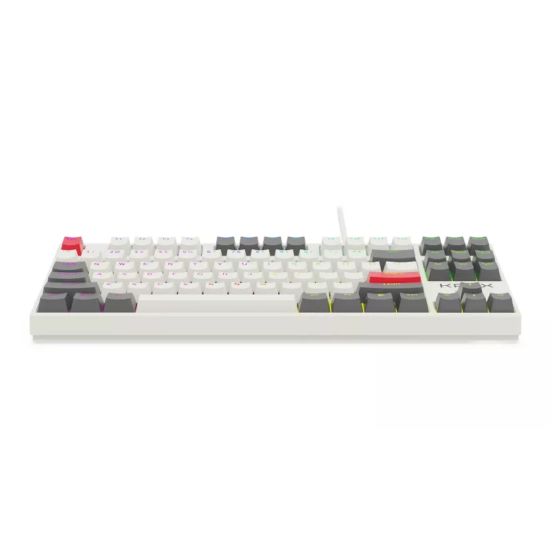Teclado mecánico KRUX ATAX PRO RGB Creator Retro Gateron Yellow Pro (TKL, 87 teclas, hot-swappable, USB-C, teclas PBT Double-Shot, RGB por tecla)
