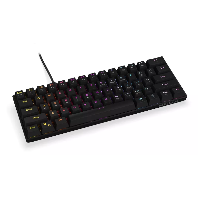 Teclado gaming mecánico KRUX Qara 60%, Outemu Red, negro, KRX0137