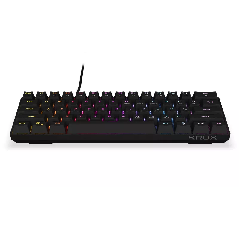 Teclado gaming mecánico KRUX Qara 60%, Outemu Red, negro, KRX0137