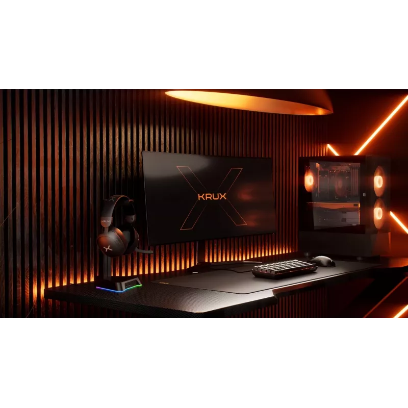 Soporte para auriculares KRUX Rivt con iluminación RGB, negro (KRXG003)