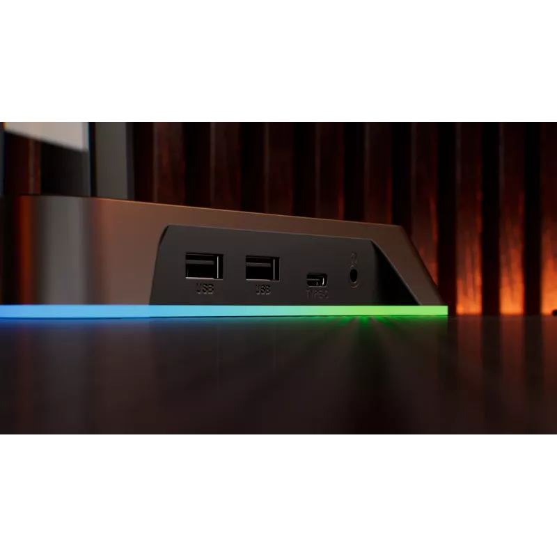 Soporte para auriculares KRUX Rivt con iluminación RGB, negro (KRXG003)