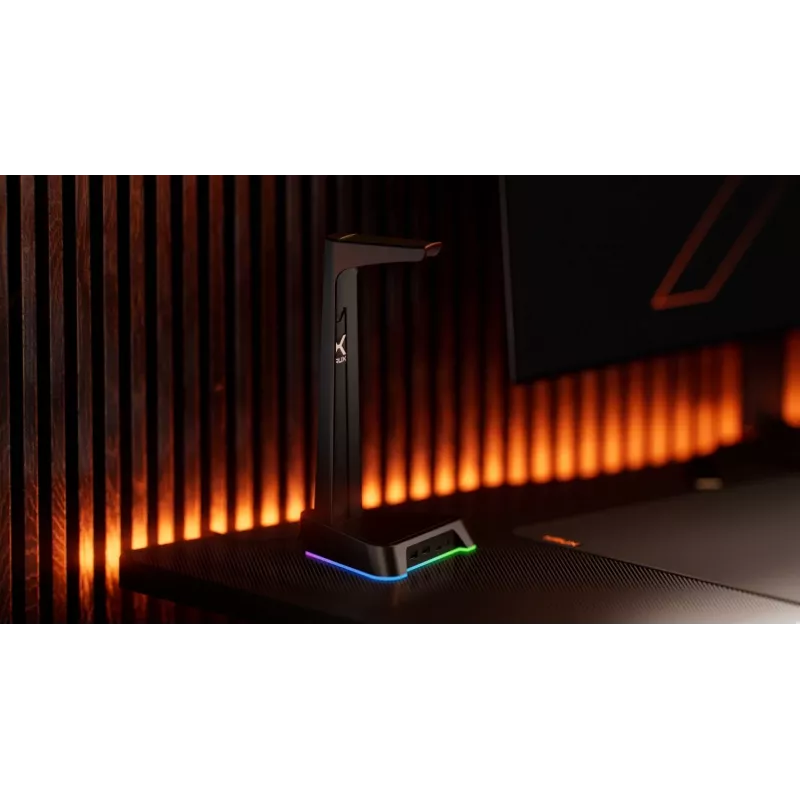 Soporte para auriculares KRUX Rivt con iluminación RGB, negro (KRXG003)