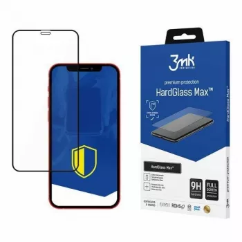 3MK HardGlass Max protector de pantalla de cristal templado para Apple iPhone 12 / 12 Pro - negro