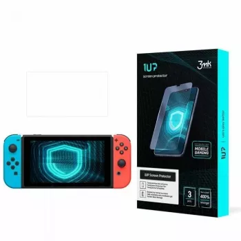 3MK 1UP Gaming protector de pantalla para Nintendo Switch (pack de 3) - Lámina de polímero flexible, autorreparable, cristalina