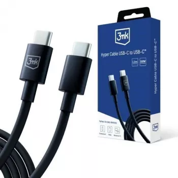 3mk Hyper Cable C a C 100W 1,2m negro