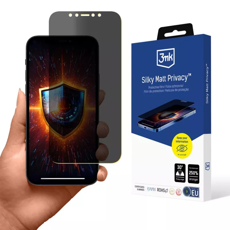 3mk Silky Matt protector de pantalla con privacidad para Apple iPhone 12/12 Pro