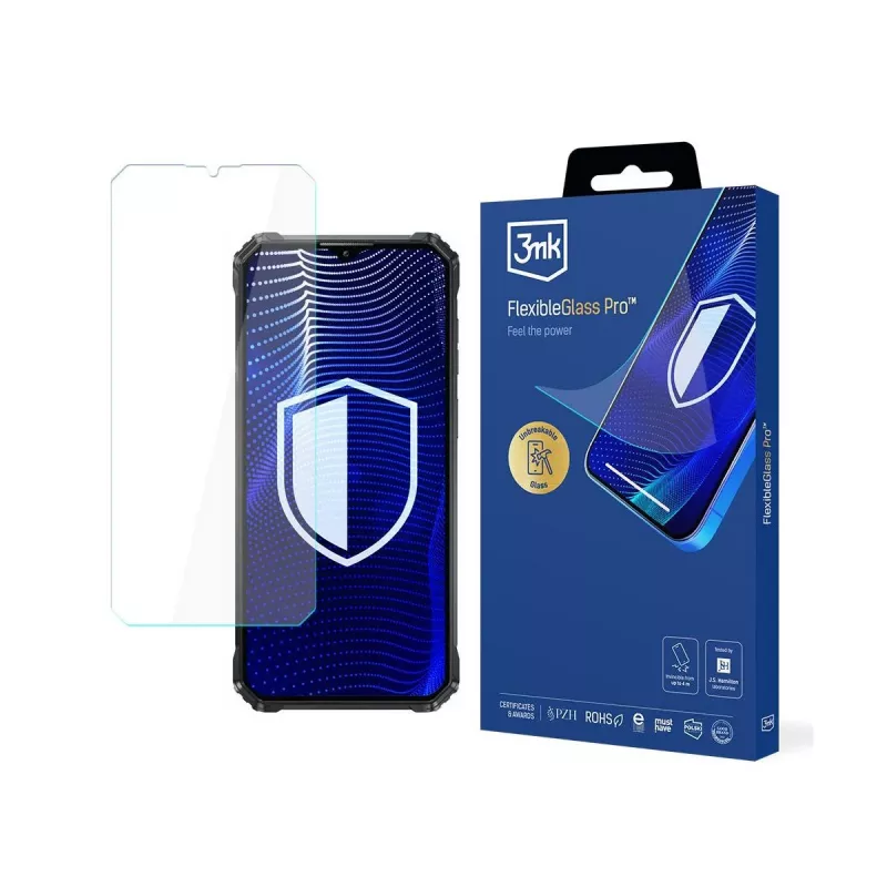 3MK PROTECTION Protector de pantalla de cristal híbrido FlexibleGlass Pro para Oukitel WP36
