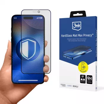 3MK HardGlass Matt Max Privacy Lámina protectora de pantalla para Apple iPhone 16 Pro