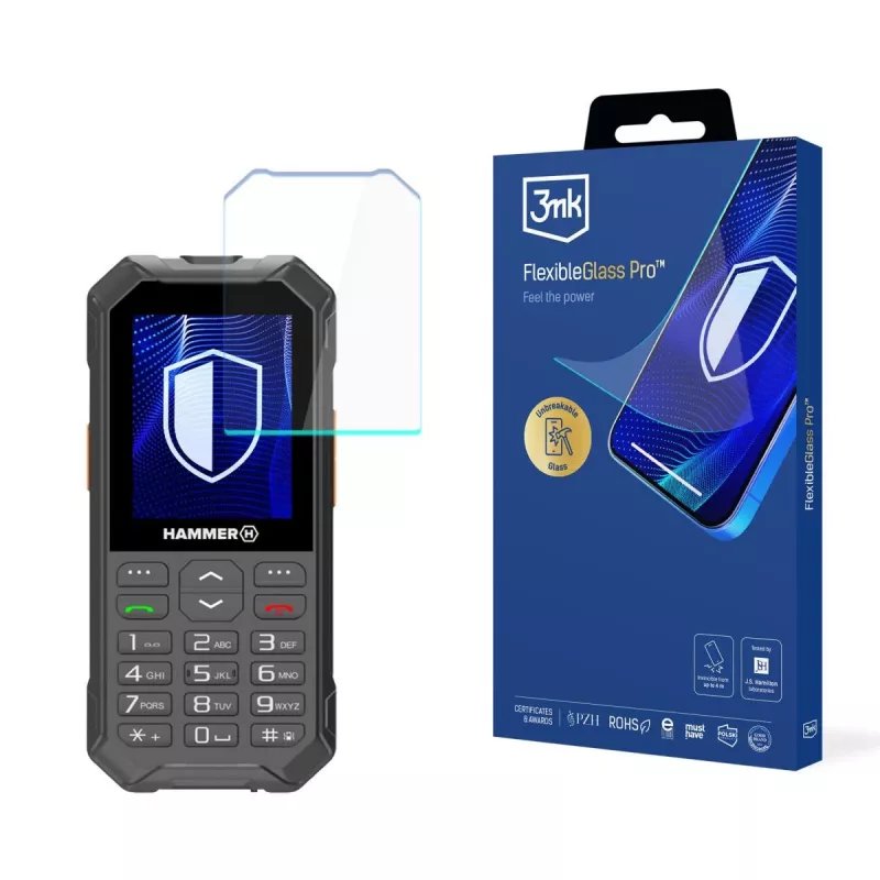 myPhone Hammer 6 - Protector de pantalla de cristal híbrido 3mk FlexibleGlass Pro