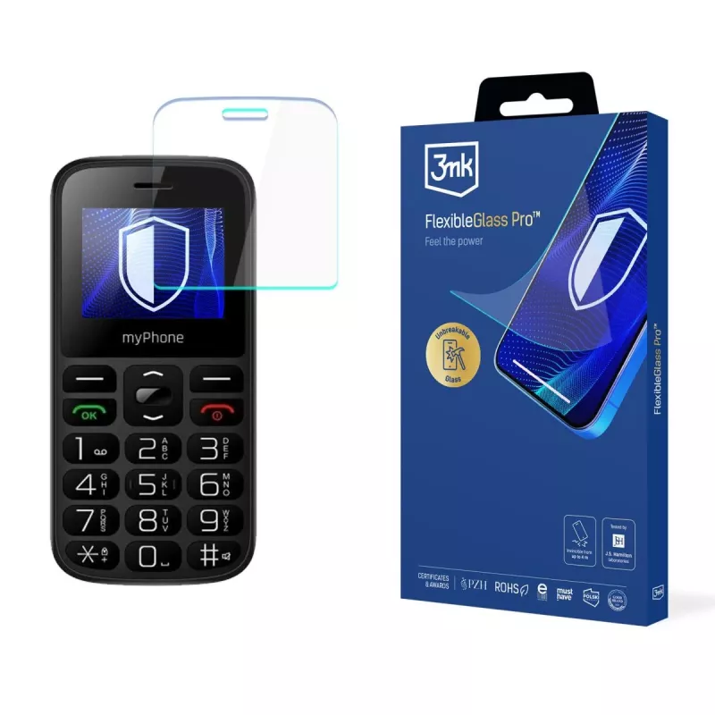 MyPhone Halo A - Protector de pantalla de cristal híbrido 3mk FlexibleGlass Pro (transparente)