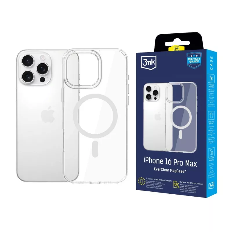 3MK EverClear MagCase Funda trasera para Apple iPhone 16 Pro Max - Transparente