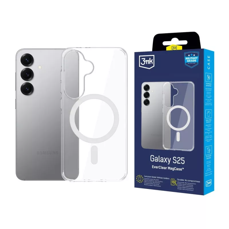 3MK EverClear MagCase para Samsung Galaxy S25 - Transparente