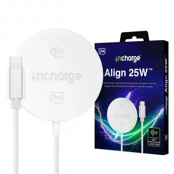 3mk incharge Align Qi2 25W para Android blanco