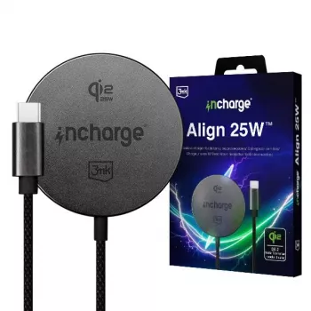 3mk incharge Align Qi2.2 25W para Apple negro