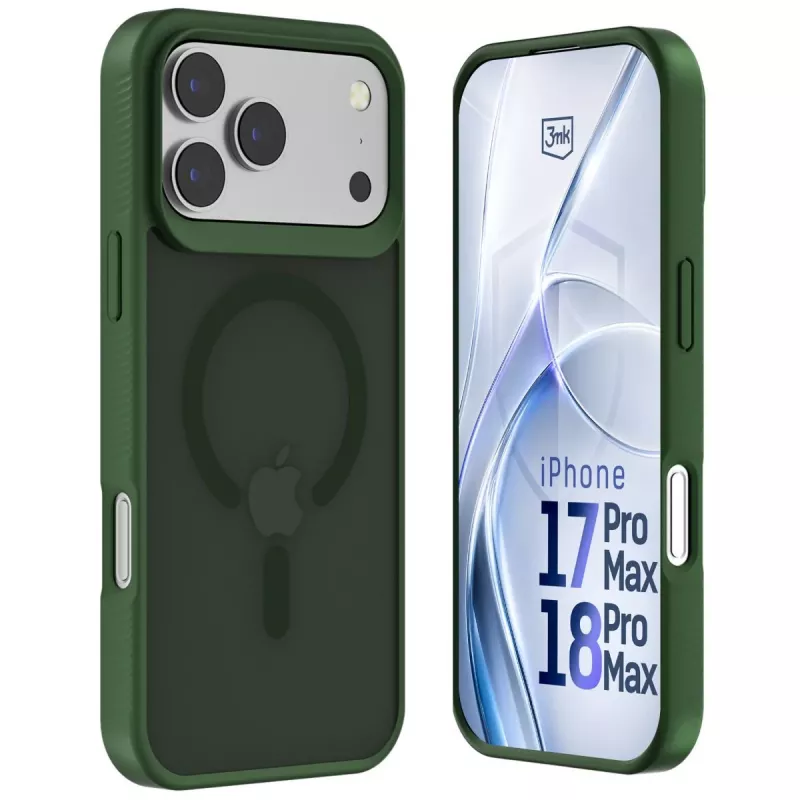 3MK PROTECTION Apple iPhone 17 Pro Max Funda Hardy Hazy MagCase verde