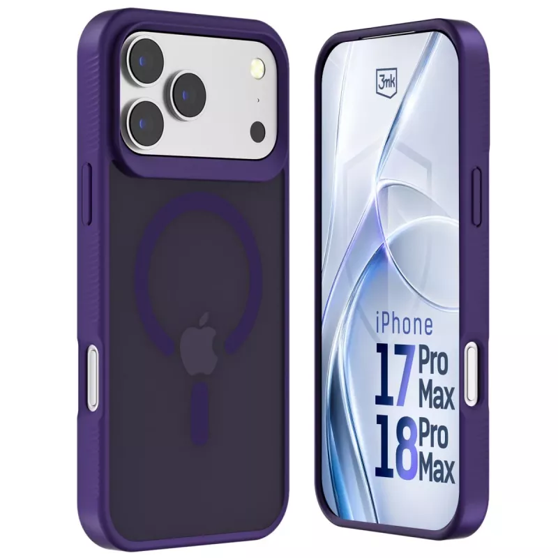 3MK PROTECTION Apple iPhone 17 Pro Max Funda Hardy Hazy MagCase trasera morada