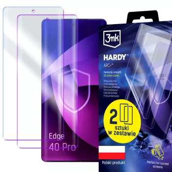 3MK PROTECTION Motorola Edge 40 Pro 5G Hardy ARC+ protector de pantalla (pack de 2) - película flexible transparente